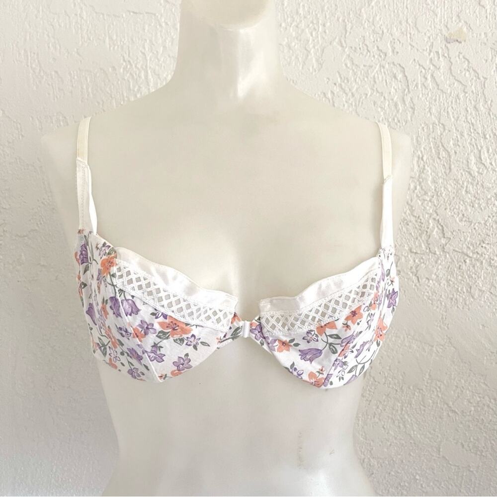 Dior Floral Lace Bra - White, Purple, Orange